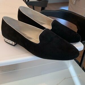 Michael KORS black suede 3/4inch low heel ladies 10m, like new, beautiful shoe